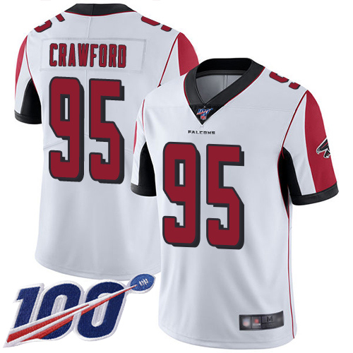 Atlanta Falcons Limited White Men Jack Crawford Road Jersey NFL Football #95 100th Season Vapor Untouchable->youth nfl jersey->Youth Jersey